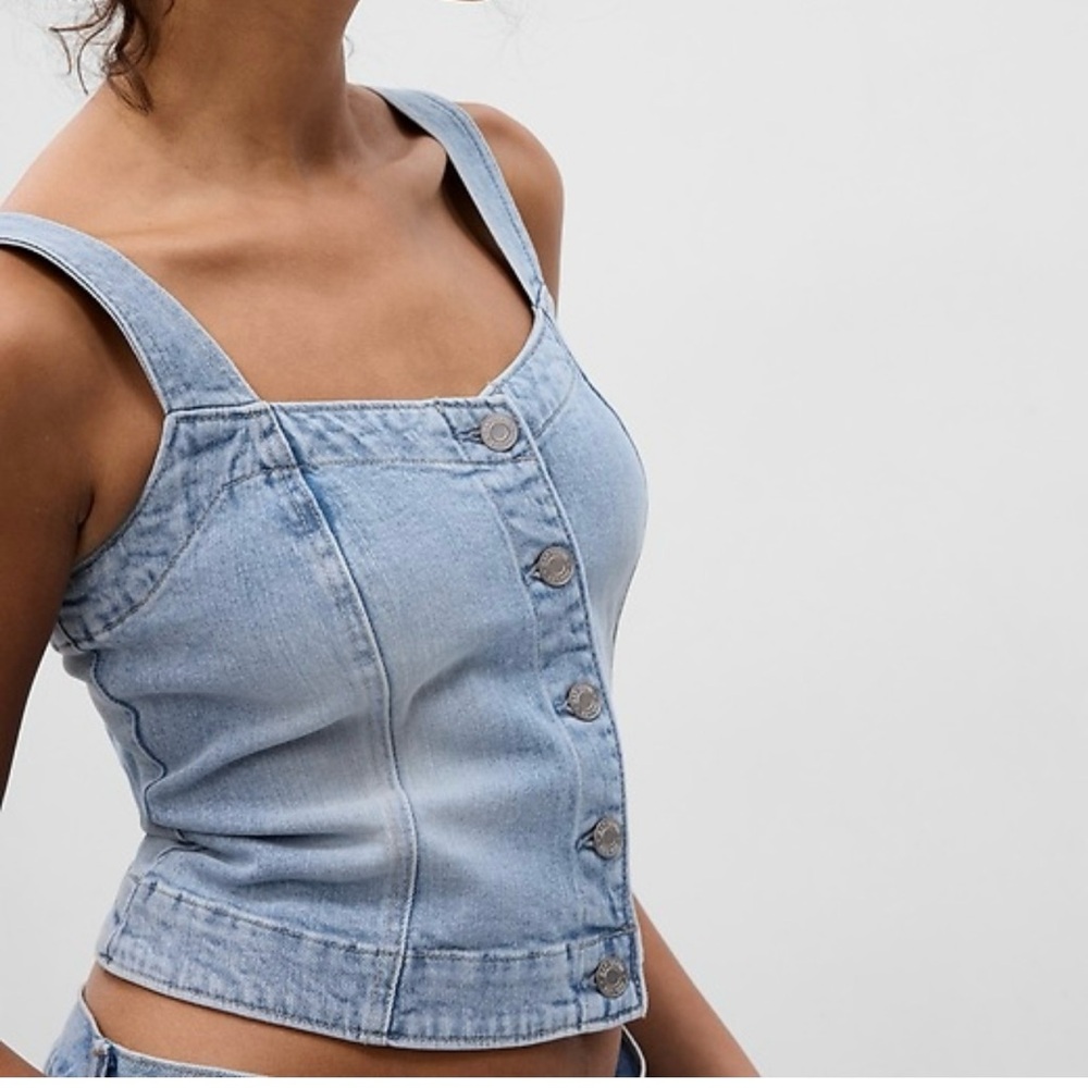 GAP Denim Sleeveless Bustier Tank Top